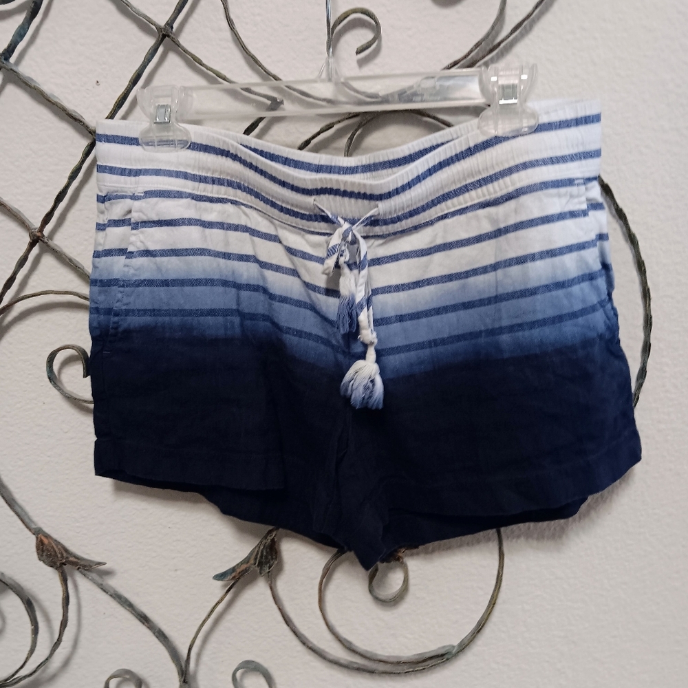 VINEYARD VINES linen blend striped blue ombre shorts, S